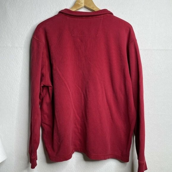 Chaps Men 1/4 Zip Red Pullover Ribbed Sweater Long Sleeve Casual Shirt XL - Picture 11 of 12